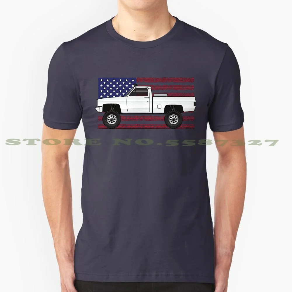 81-87 Usa Off-Road White 100% Pure Cotton T-Shirt 1981 1982 1983 1984 1985 1986 1987 Sierra Scottsdale Truck Square Pickup 10