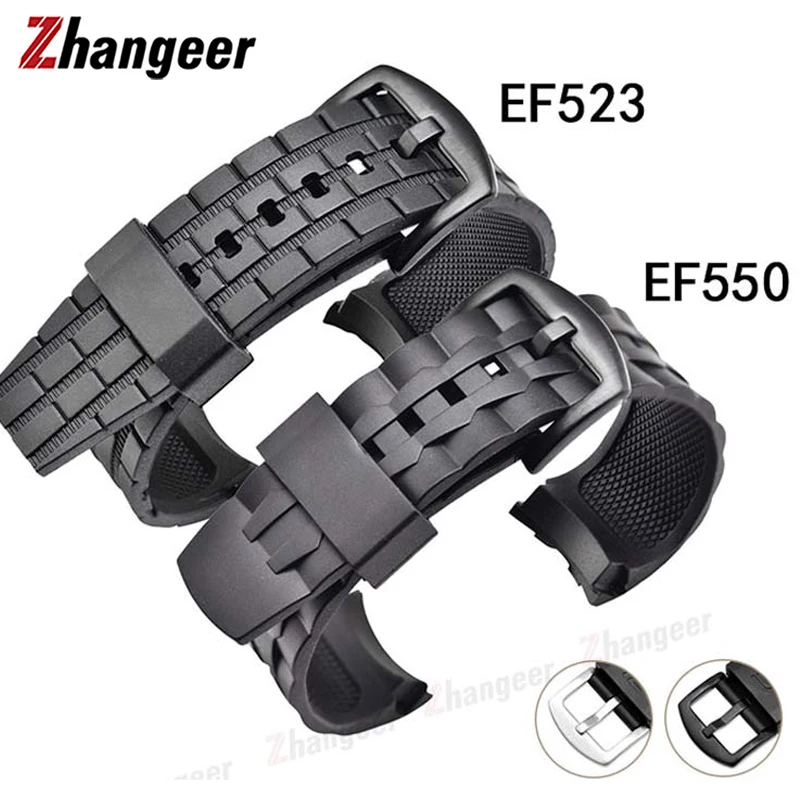 Watch Band for Casio Edifice Series Strap EF-550/EF523 Rubber Straps for Casio EF550 Diving Sport Watchband Wristband Bracelet