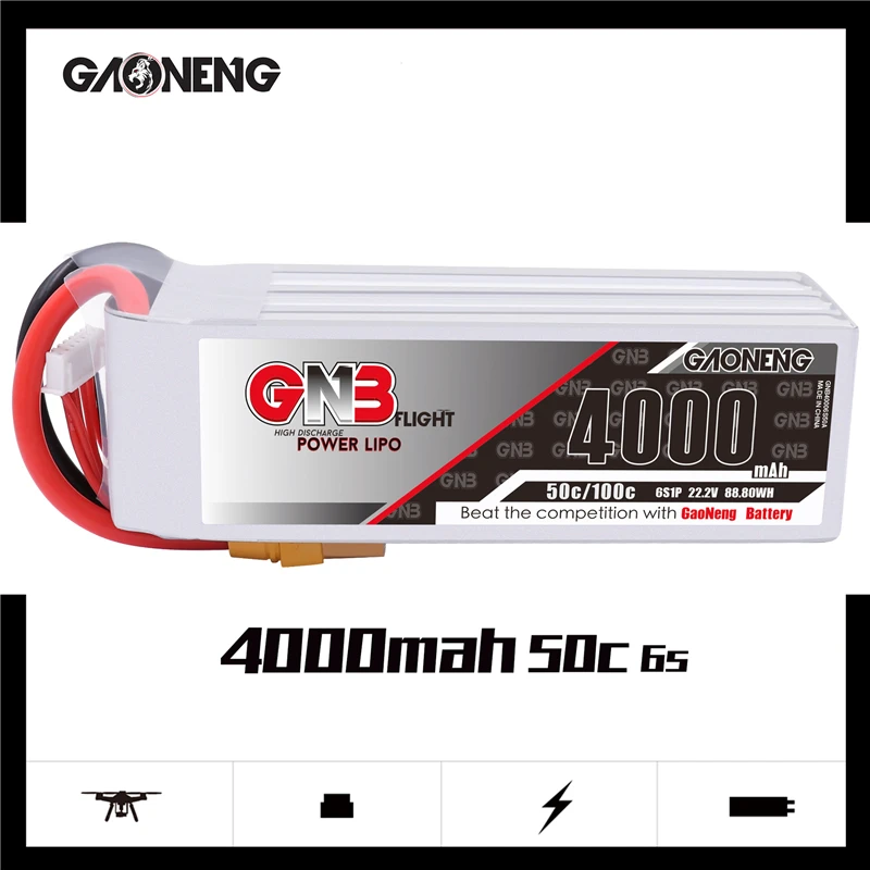 Oryginalna bateria Lipo GNB HV MAX 100C 22.2V 6S 4000mAh dla dron FPV helikopter RC samochodów łódź UAV części do zdalnego sterowania z wtyczką XT60