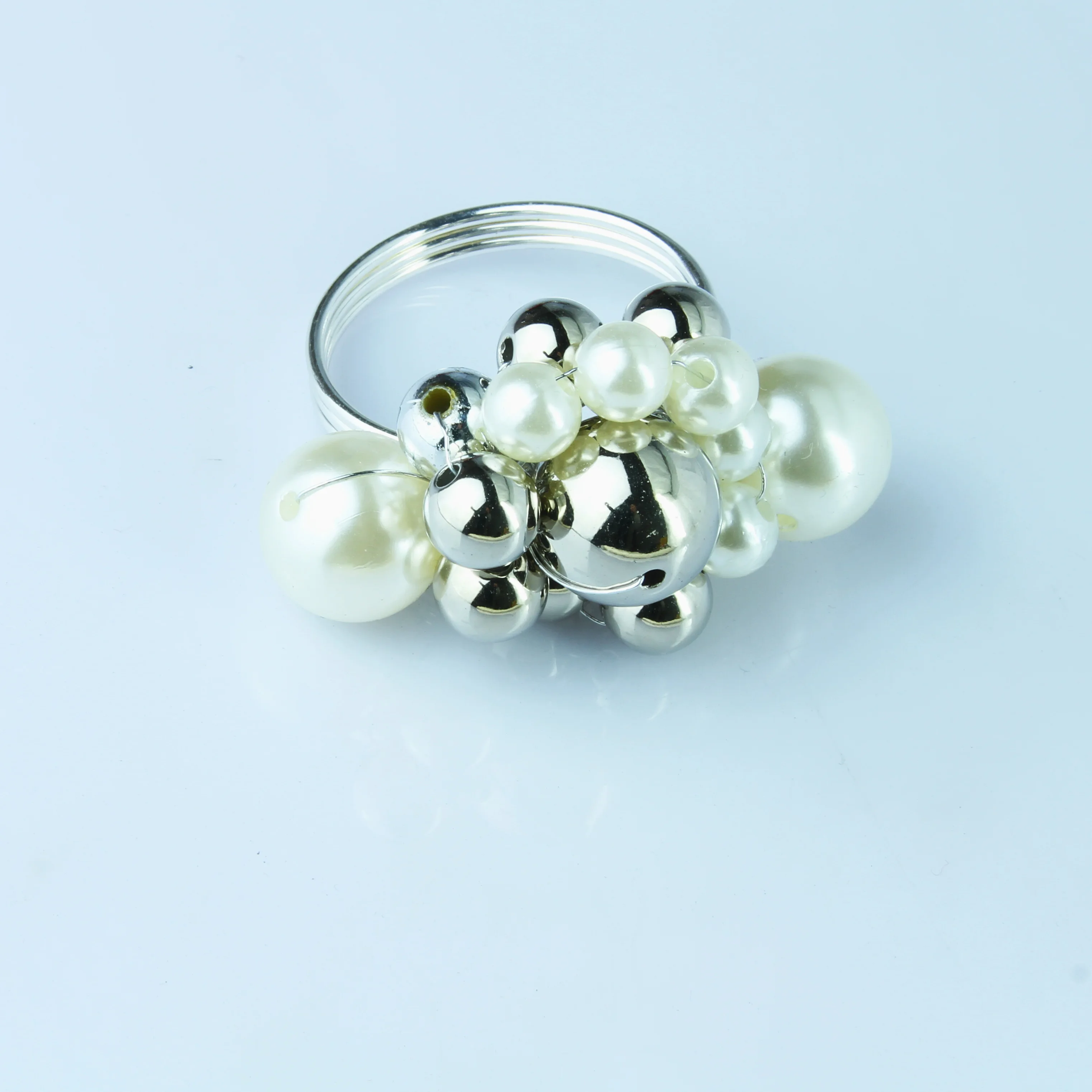 Free Shipping Pearl Napkin Ring Beads for Wedding 12 Pcs qn21010701