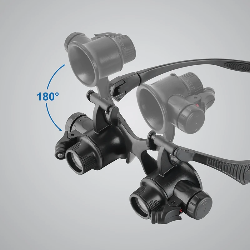 Eyewear Magnifier with Illumination Third Hand Binocular Magnifying Glass Embroidery Lupa Watchmaker Tools for Repairing