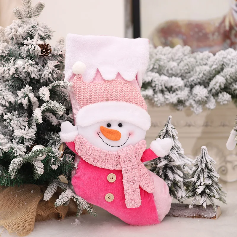 Bas de noël personnalisés pour bébés filles, cadeaux de noël personnalisés, bas rose pour bébés