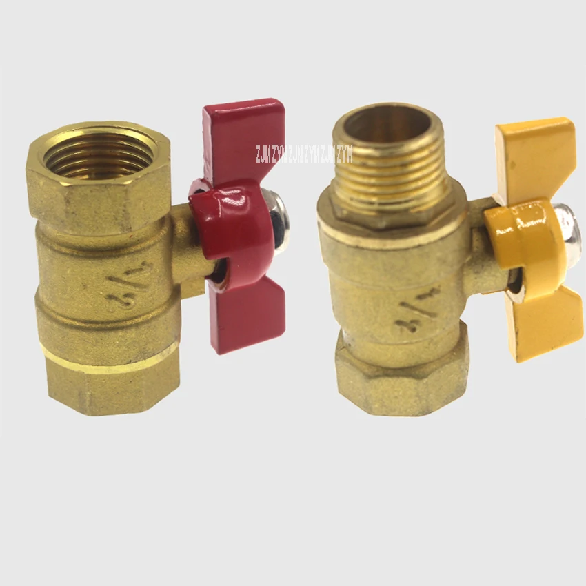DN15/ DN20/DN25 Large Flow Thickening Brass Ball Valve Save Space Butterfly Handle Ball Check Inner Thread /inner Outer Thread