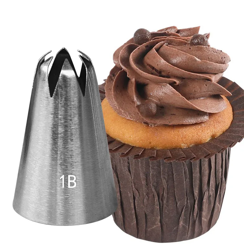 

1B Large Drop Flower Piping Tips Stainless Steel Icing Nozzles For Cakes Pastry Baking Decorating Tools Cream Nozzle Decor Tip