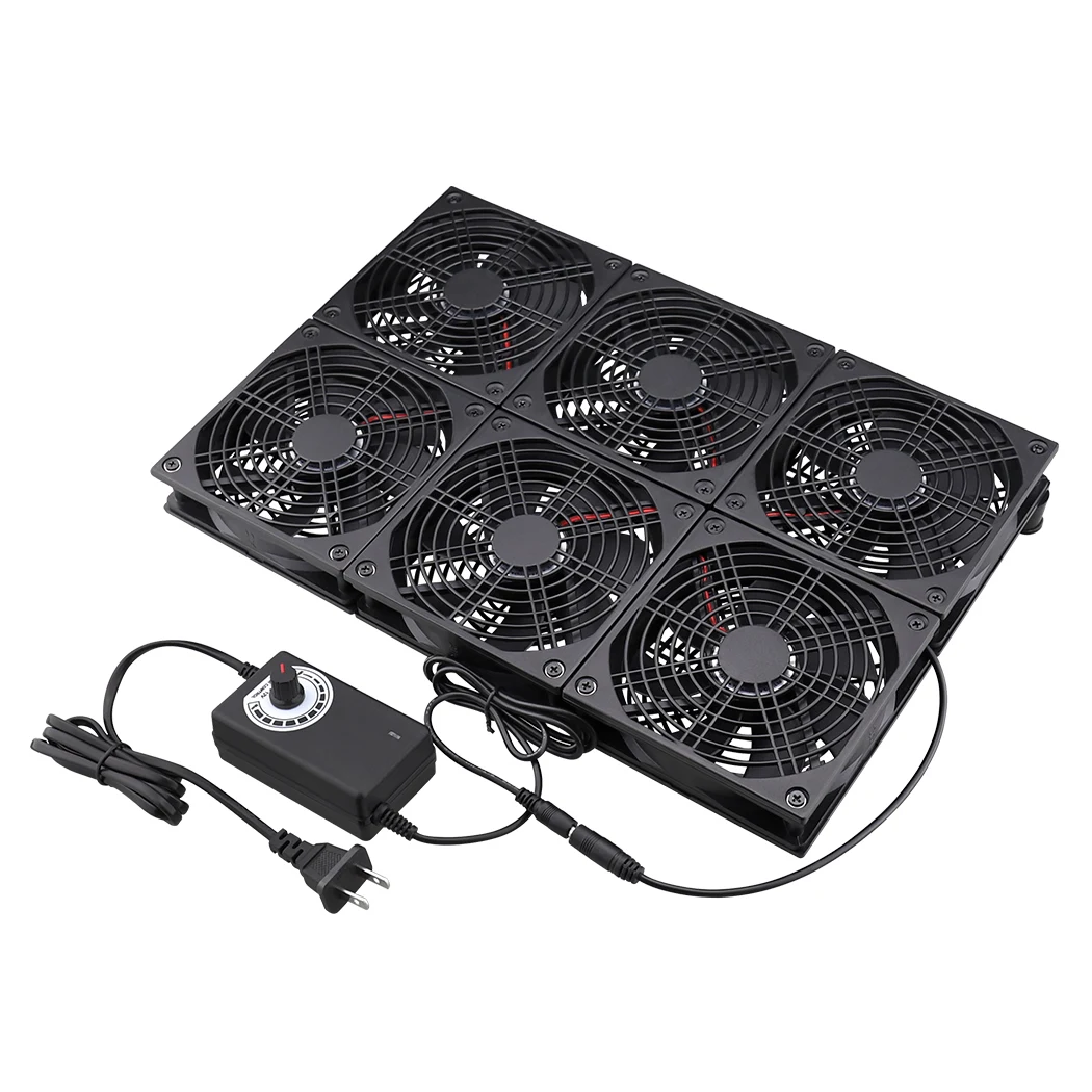 Gdstime-ventilador enrutador para TV Box, Base Universal para Notebook, radiador de gran volumen de aire, velocidad ajustable, 120mm, 12CM, bricolaje, 6 ventiladores