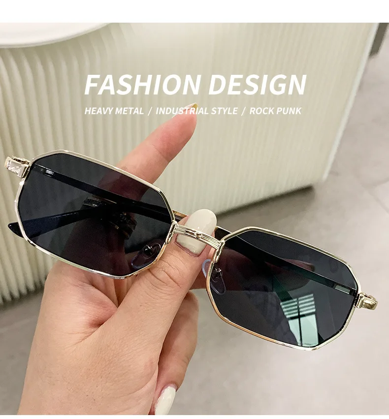 Narrow Men\'s Sunglasses Fashion Rectangle Women metal Luxury Brand Sun glasses 2021 Classic Oculos Masculino Glasses UV400