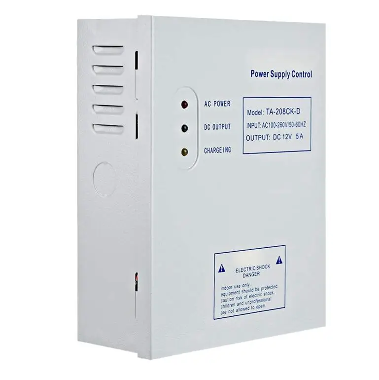 208CK-D AC 110-240V DC 12V/5A Access Control Uninterrupted Power Supply Box Door Access Control System Switching  Supply Power