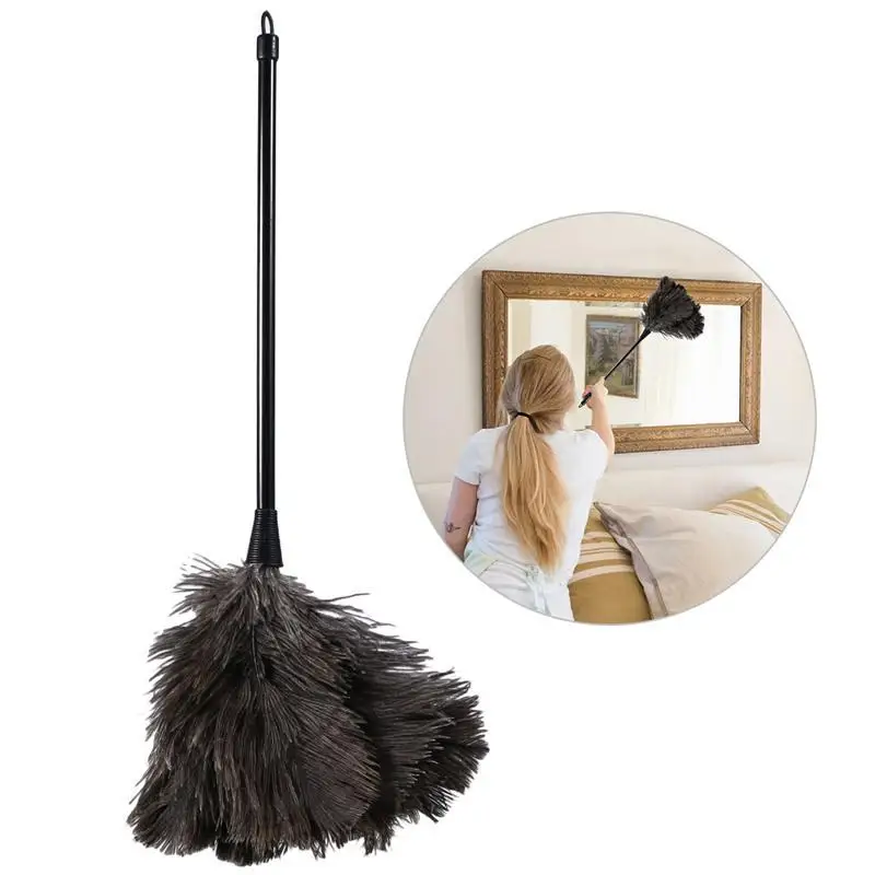 Plumero de avestruz con mango de plástico largo, plumero de pluma, herramienta de limpieza del hogar, gran oferta