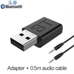 Adaptateur Bluetooth sans fil 5.0 TransmClaBluetooth pour ordinateur, TV, ordinateur portable, haut-parleur, casque, adaptateur USB, récepteur Bluetooth