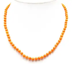 Qingmos Fashion 5-6mm Round Natural Orange Coral Necklace for Women with Natural Coral Chokers 17'' Jewelry Collares nec5957