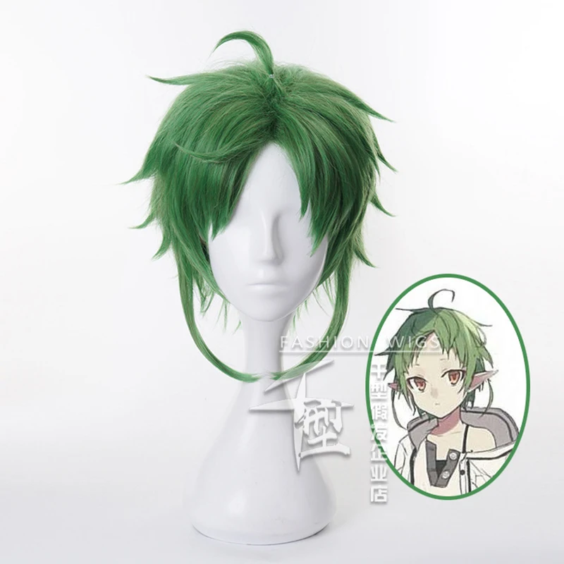 Sylphiette Greyrat Green Short Wig Cosplay Costume Mushoku Tensei Heat Resistant Synthetic Hair Jobless Reincarnation Wigs