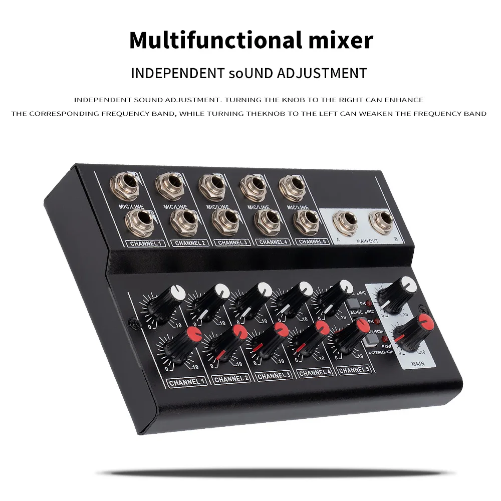 MIX5210 Console de mixagem de 10 canais Mixer de áudio digital Mixer estéreo usb de áudio para gravação DJ Network Transmissão ao vivo Karaokê Vendas diretas da fábrica
