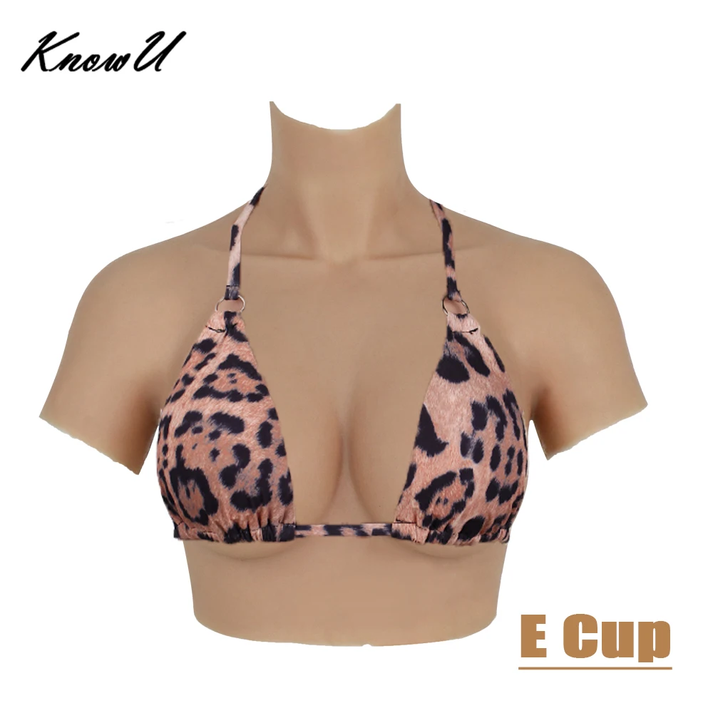 Post-Mastectomy Recovery E Cup Female Chest Piece Short Sleeves Transgender  Shemale Tranny Fake Boobs Crossdress Breast Forms