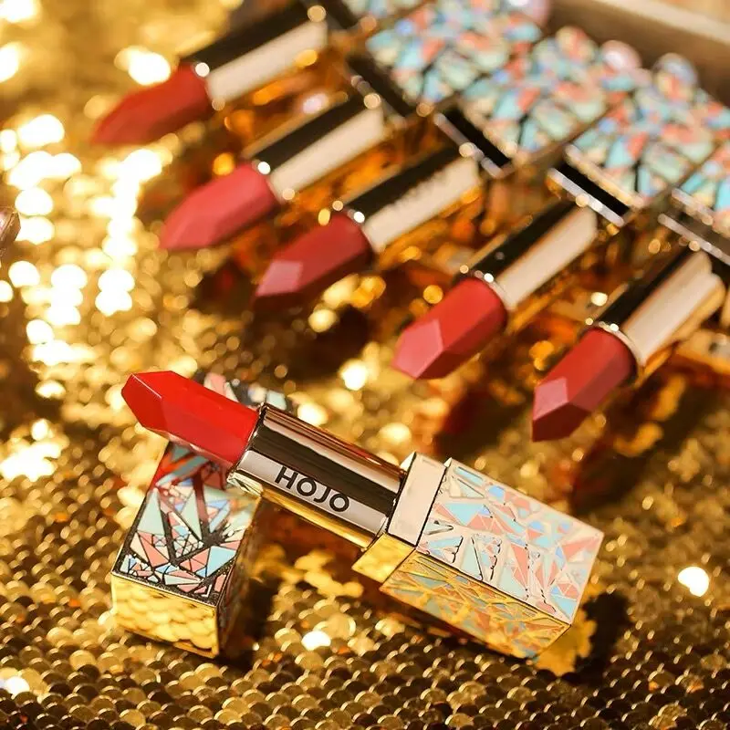 HOJO Red Velvet Lipstick Matte 6 Colors Gold Fashion Design Moisturize Long Lasting Waterproof Makeup Cosmetics