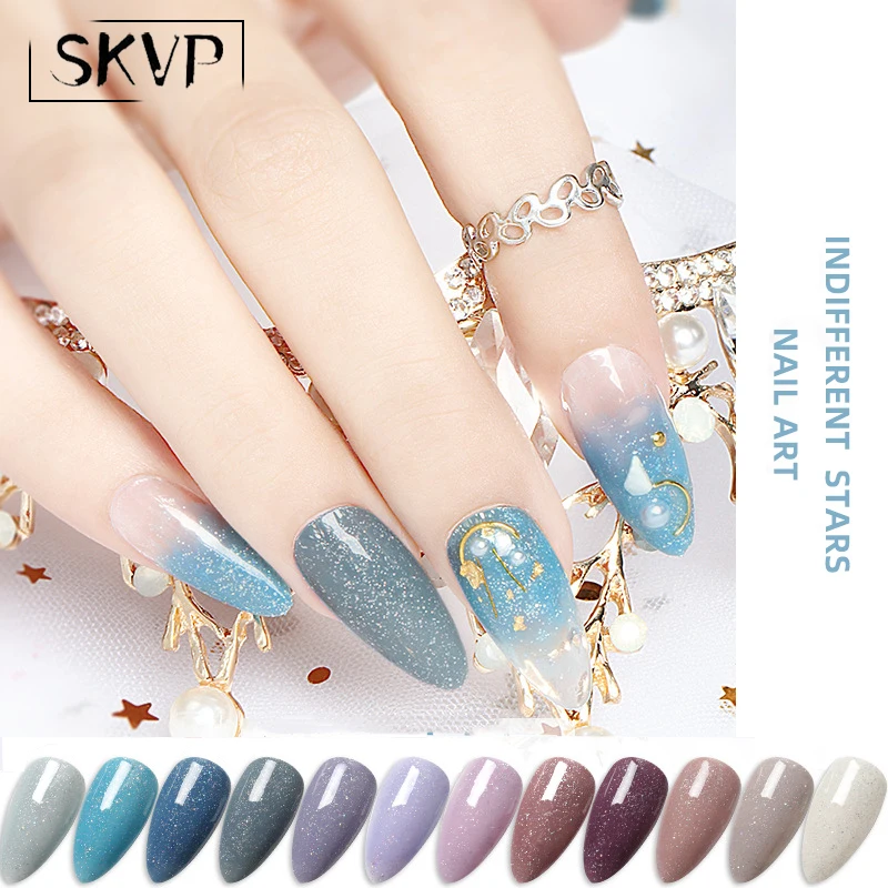 SKVP Stars UV Nail Gel Polish LED Gel Nail Polish Glitter Sequins Soak Off 5g Semi Permanent UV Gel Hybrid Lacquer Nails Art