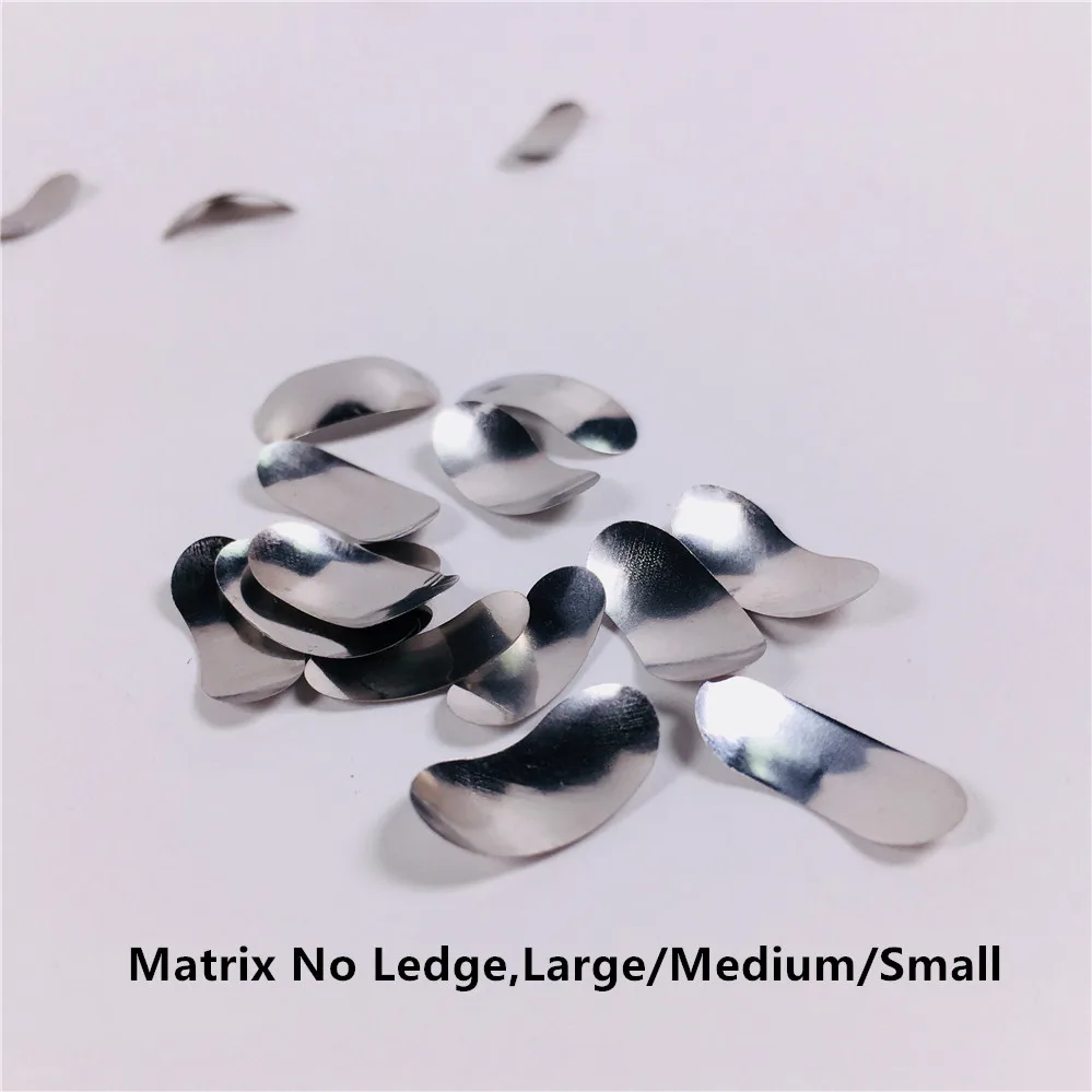 Dental Sectional Contoured Matrices Matrix Bands In Bulk Refill 35um Hard Stainless Steel Large/Medium/Small