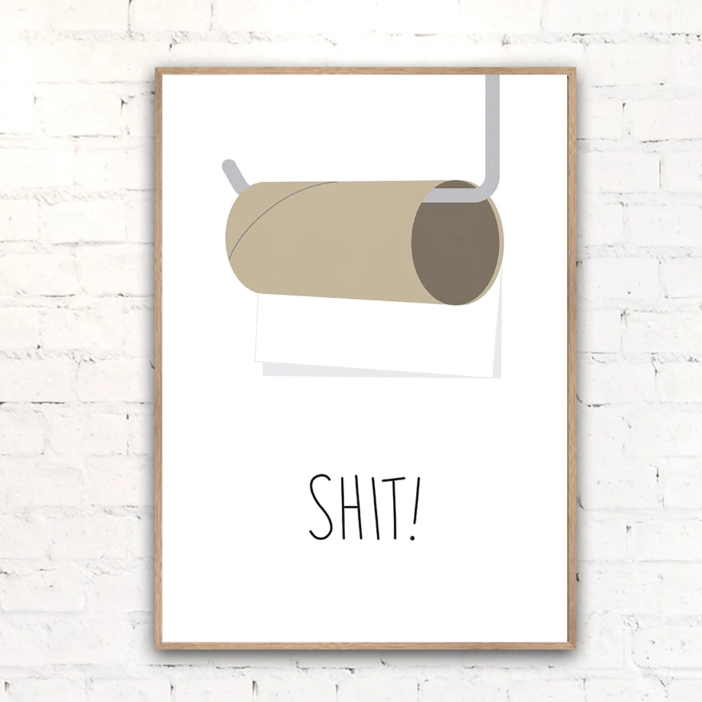 Nordic Canvas Painting Rolled Toilet Paper Picture Poster Print Modern Minimalism Wall Art Picture Bathroom WC Toilet Home Decor