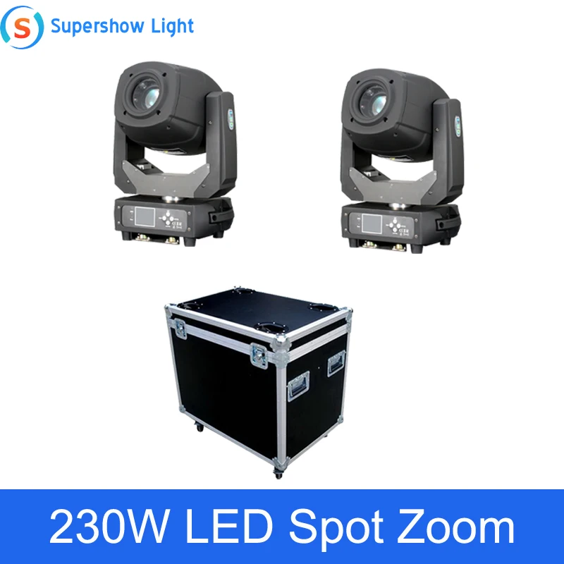 

2PCS Lights + 1PCS Flight Case 230W 7R LED Spot Zoom Moving Head DJ Disco light