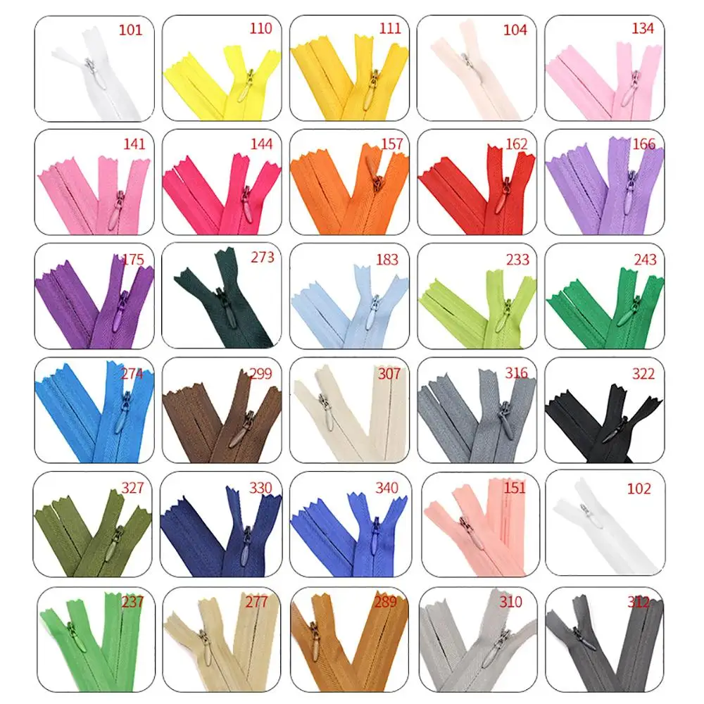 10Pcs/Pack 55cm 3# Colorful High Quality Invisible Zipper Nylon Coil Zipper For DIY Handcraft Cloth Sewing Accessories Wholesale