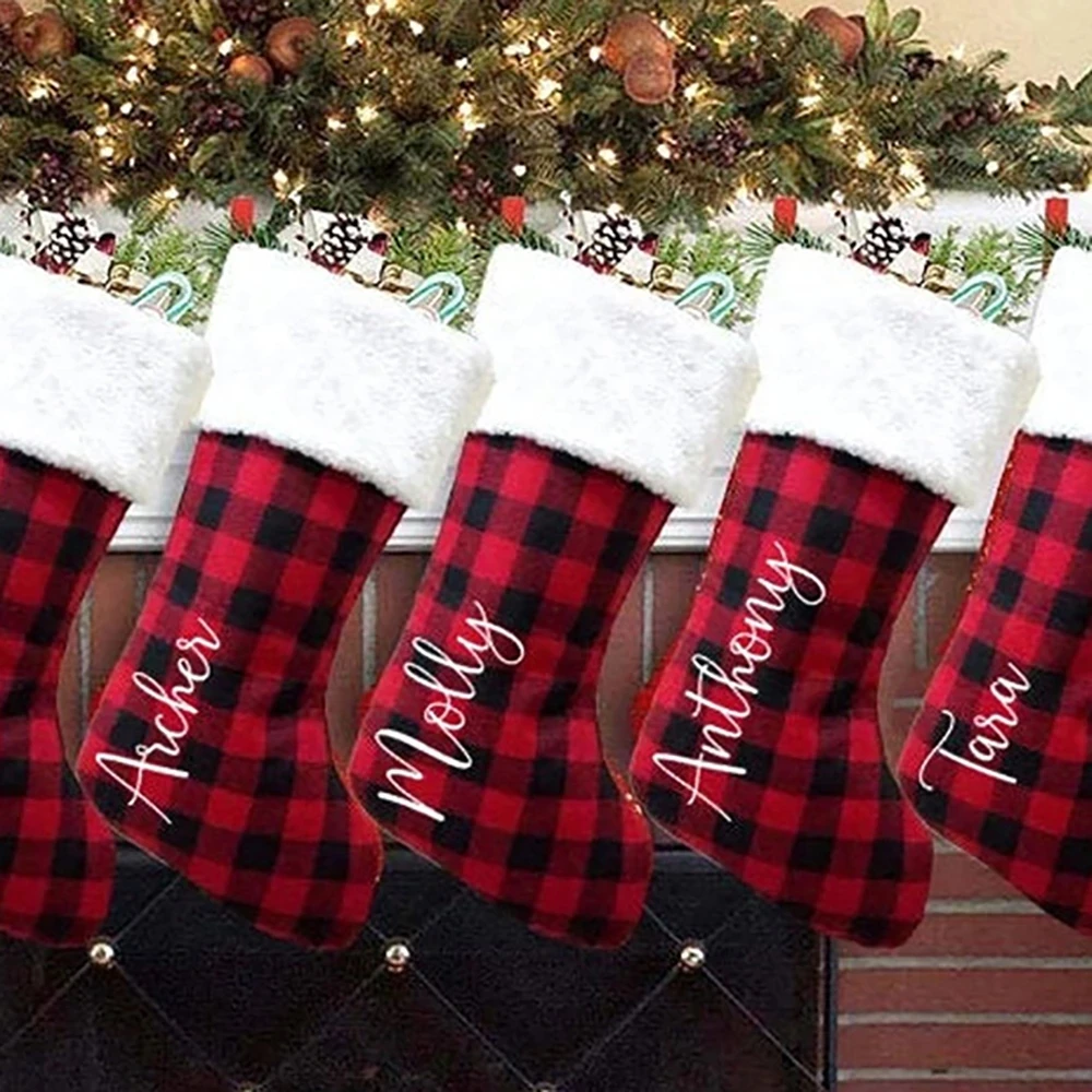 Personalized Holiday Stocking Name Stockings Customized Christmas Gift Kids Gift Family Home Decor Xmas Gift