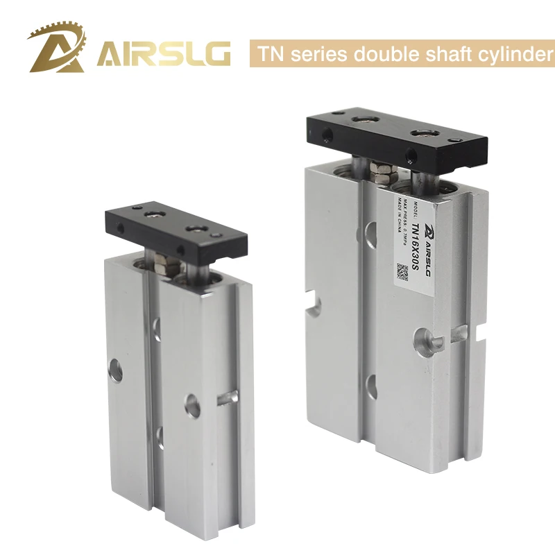 TN Doppelstangen-Geführter Pneumatikzylinder mit Doppelwelle, Nicht-Rotierend, 10 16 20 25 32 40mm Bohrung, Doppeltwirkend, Eingebauter Magnet, DMSJ – Detail 10