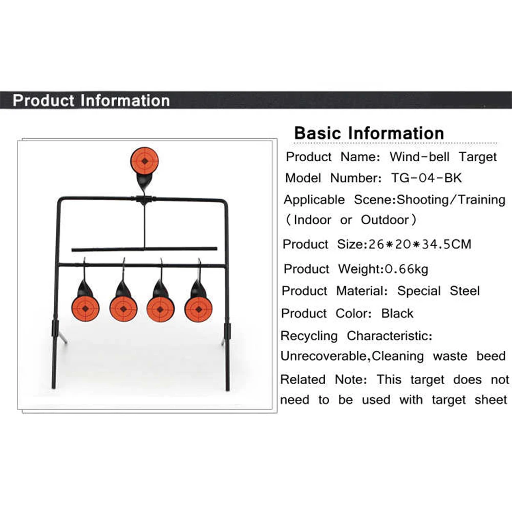 Self Resetting Spinning Metal Targets For Shooting Paintball Hunitng And Equipment Airsoft Practice Accessories