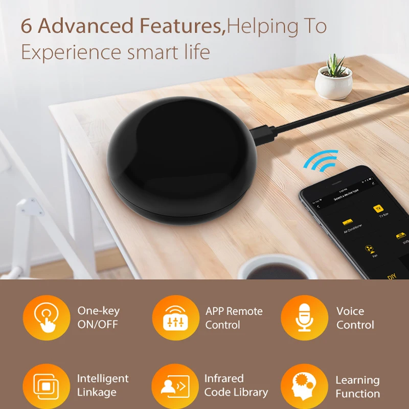 Tuya WiFi IR Remote Control Hub,WiFi Smart Home Infrared Universal Remote Controller Air Conditioner TV For Alexa Google Home