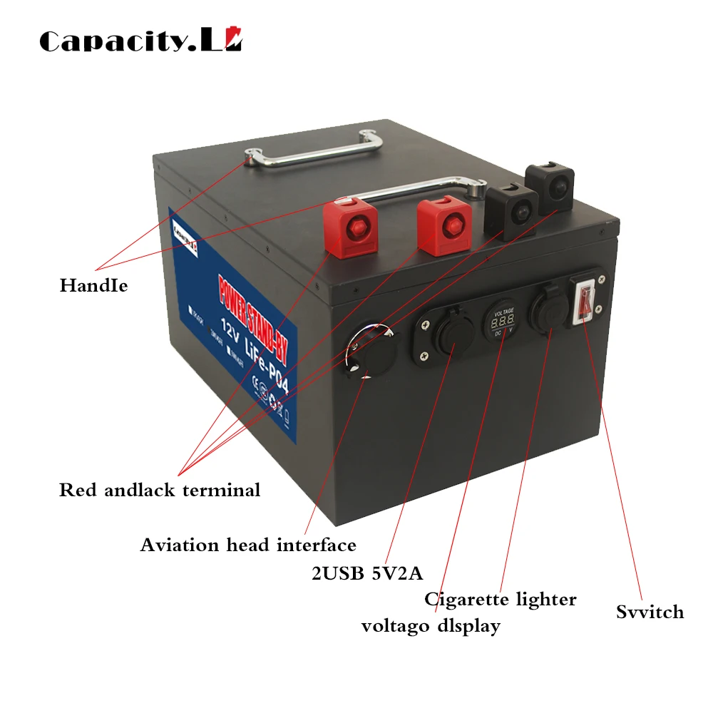 12V100AH200AH300AH LiFePO4 lithium battery pack for outdoor camping RV Ship machine battery solar lighting