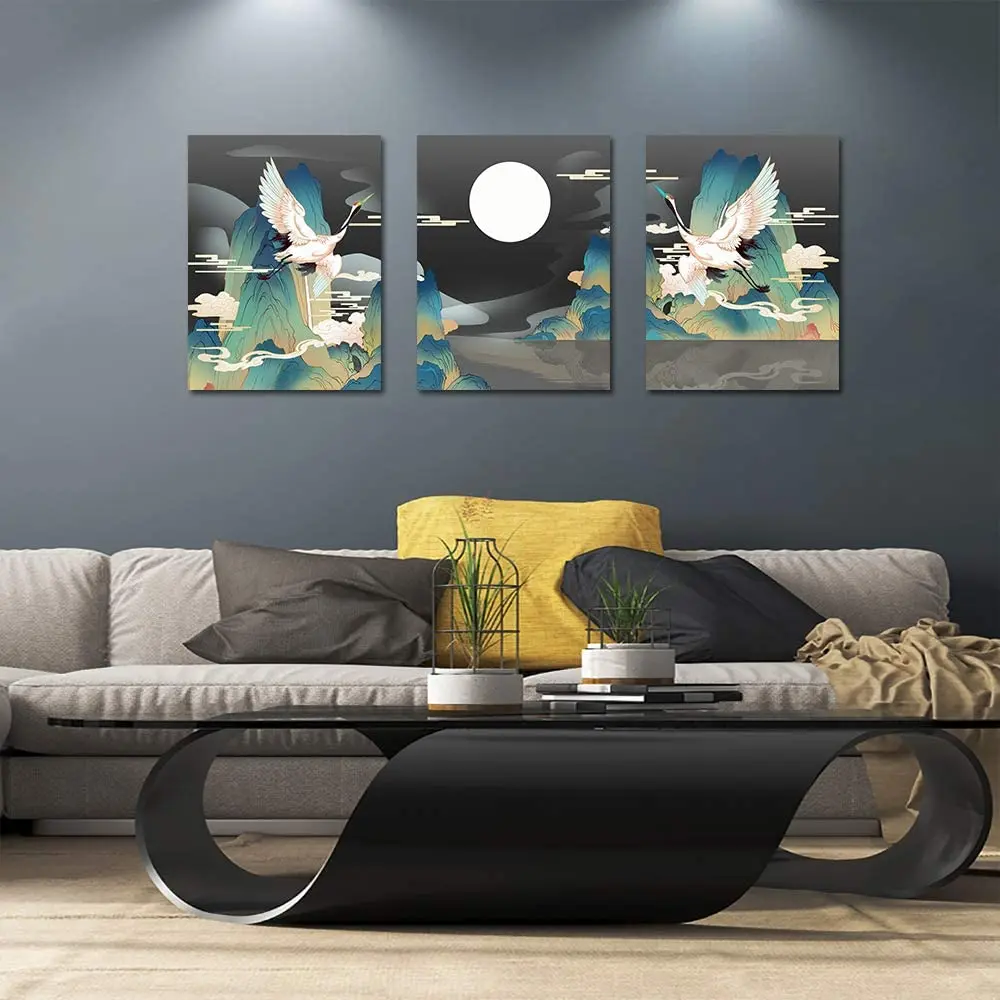 Oil Painting Art Black And White Landscape Bird Abstract Painting Home Decoration