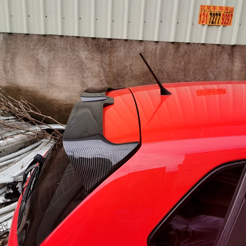 2012 إلى 2018 لشركة فولكس فاجن فولكس فاجن بولو 6R أودينغر نمط السقف الخلفي سبويلر الجناح الشفاه بواسطة ABS لمعان الأسود الكربون نظرة طقم الجسم غطاء