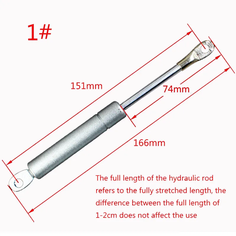 1pc  Full length 166mm range hood door hydraulic rod support rod telescopic pull rod stretch rod buffer pneumatic rod