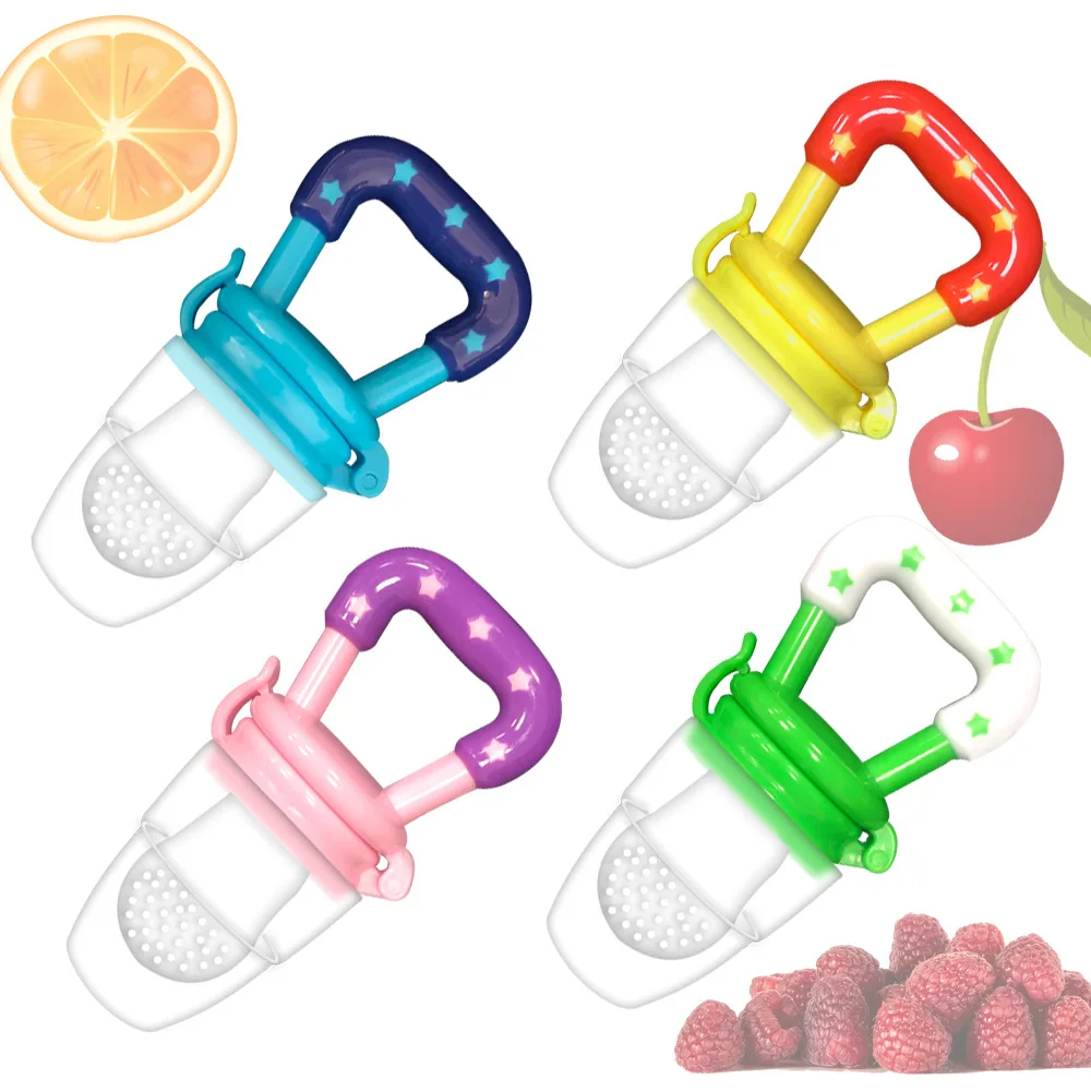 

Fruit and vegetable Feeding Baby Teether consisting silica gel Teether enjoyed stars to bite Bag baby accessories mordedores