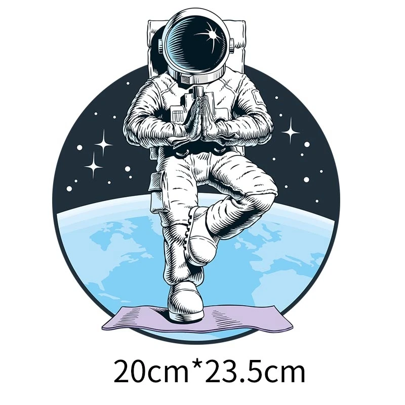 Moon astronaut space iron on transfers for clothing heat thermal vinyl transfer patches iron stickers for kid's hooded clothes