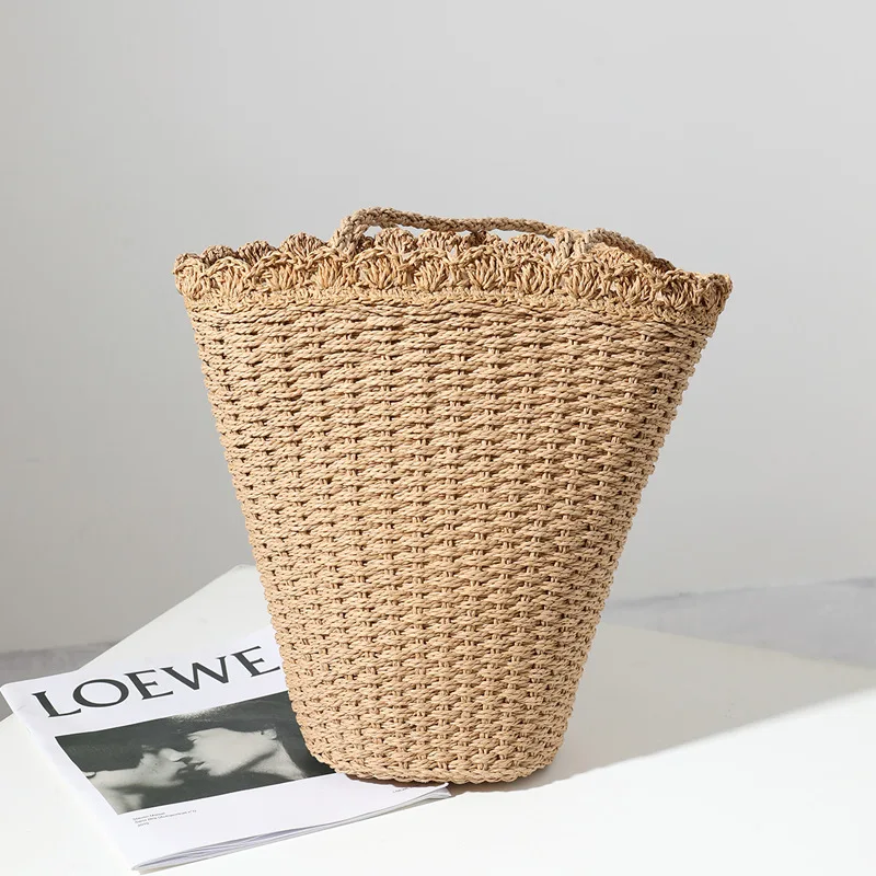 

Новинка 2025 года, веерообразная соломенная тканая сумка на плечо, портативная тканая сумка, пляжная сумка для отдыха на море, большая вместимость