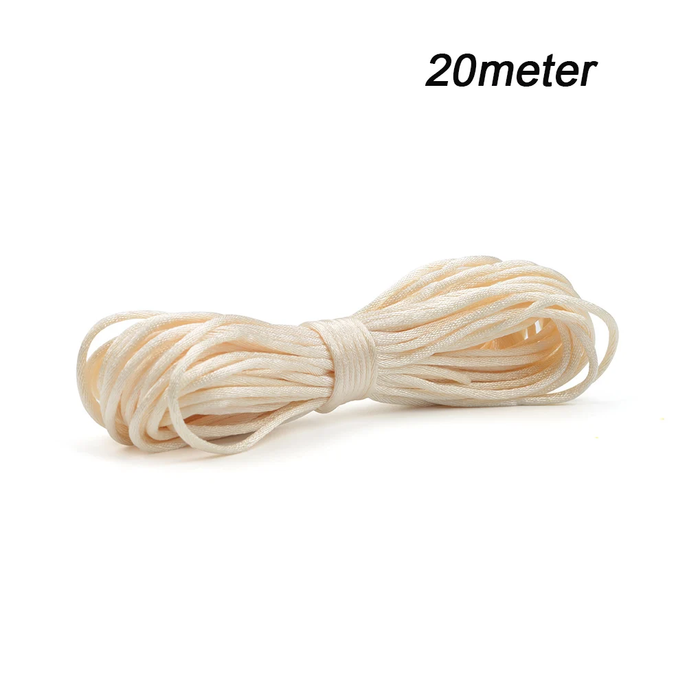 20m/lot DIY nylonkoordjes 1,5 mm speenclipketting voor bijtkettingen, touw, siliconen kralen, handgemaakte satijnen sieradendraad