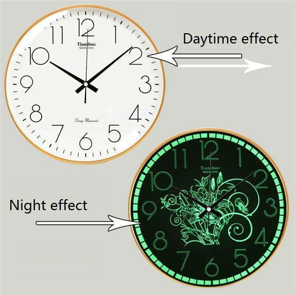 22/26/30/35cm bagliore luminoso In scuro orologi da parete 3D orologio grande orologio fai da te con vetro piatto bianco orologio Design moderno