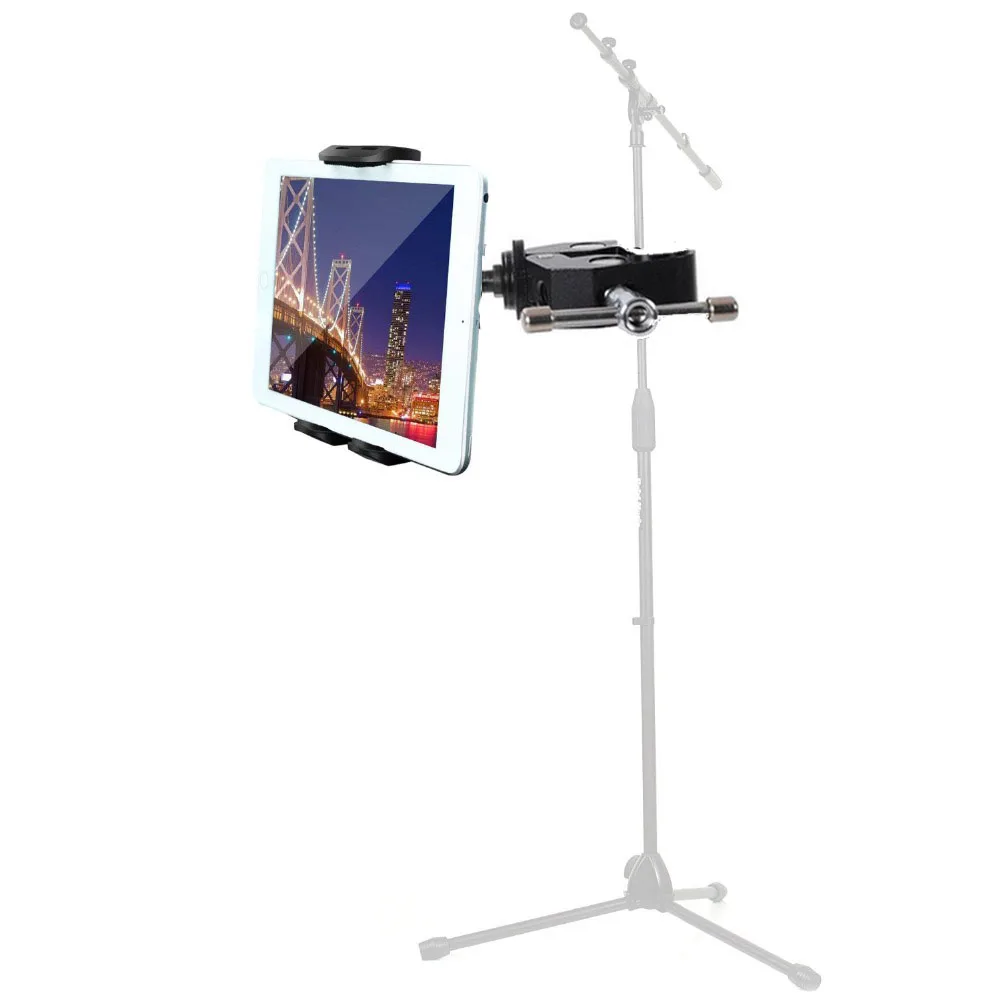 Universal Tablet Desktop Holder For Microphone Stand Mobile Phone Mount For Apple Ipad For Iphone 4.5 to 12.9 inch Car Mount