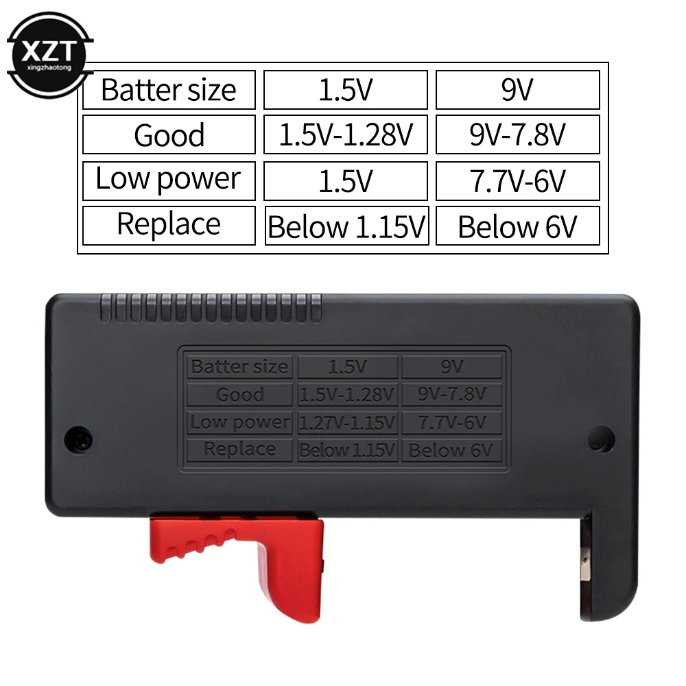 BT-168 Power AA/AAA/C/D/9V/1.5V Batteries Universal Button Cell Battery Colour Coded Meter Indicate Volt Tester Checker