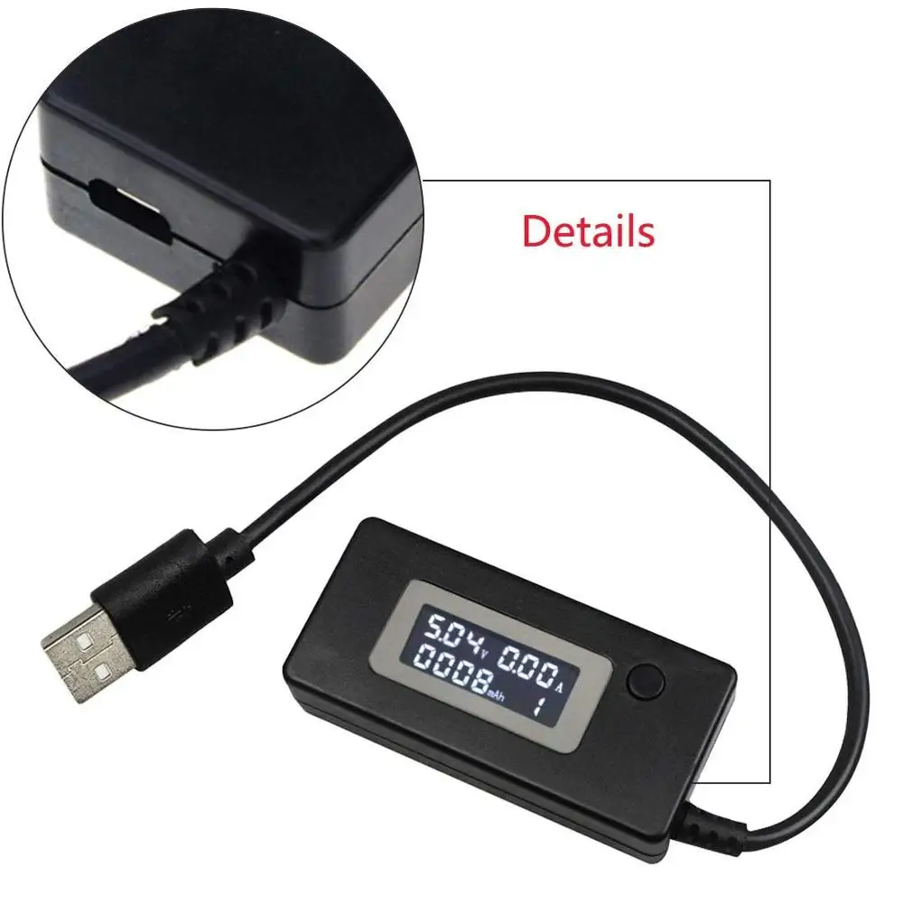 USB Tester di CC Digital Voltmetro LCD di Tensione di Corrente del Caricatore Capacità Tester Amperometro Rilevatore di Accumulatori E