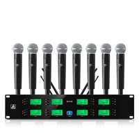 ERZHEN Professional Microphone Wireless System 8-Channel Handheld Dynamic Vocal Karaoke Band DJ Party Stage Church Performance