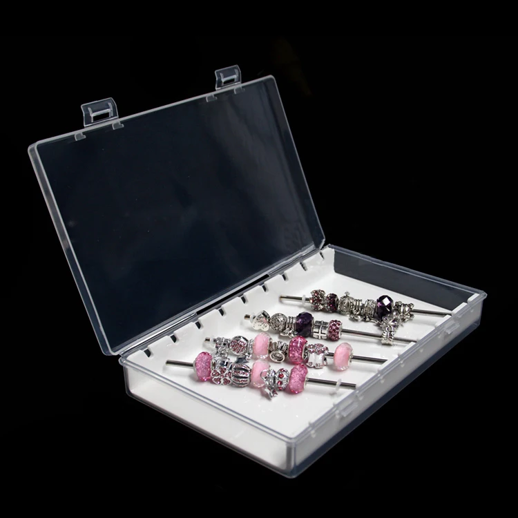 Acrylic Jewelry Charm Beads Storage Box for Trollbeads Bracelet Ring Holder Organizer Tray Diy Finding Display Stand Rack Case
