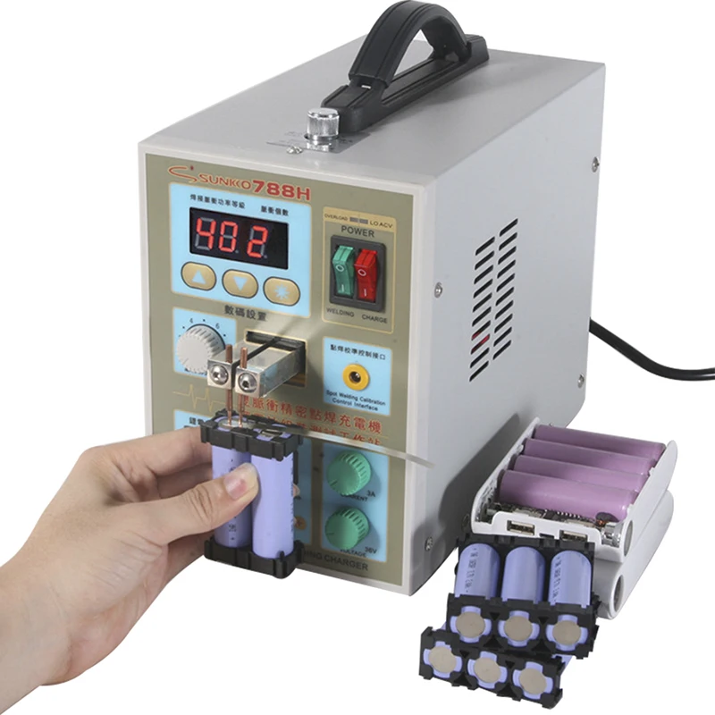 SUNKKO 788H 1.5KW Spot Welder 18650 Battery Packs Welding Lithium Battery Charging Test Multifunction Pulse Spot Welding Machine