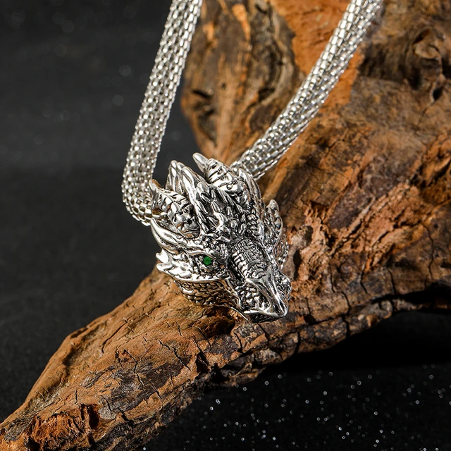 Mens dragon necklace clearance