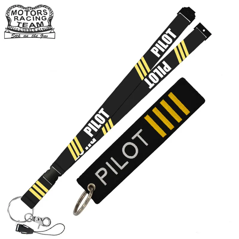 Pliot Flight Lanyard Crew Neck Strap Pilot With Key Ring for ID Card Holder Boarding Pass String Sling Aviation Gift