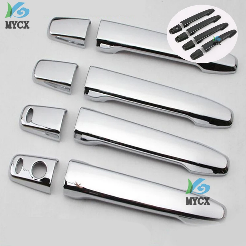 

For Mitsubishi Outlander 2016 2017 2018 2019 ABS Chrome Car Door Handle Cover Carbon fiber