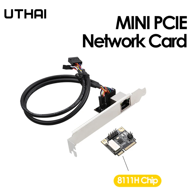 

UTHAI Add On Cards Mini PCI-E To Gigabit Network Card Desktop 1000M Wired PCI-E Network Card Computer Component Expansion Card