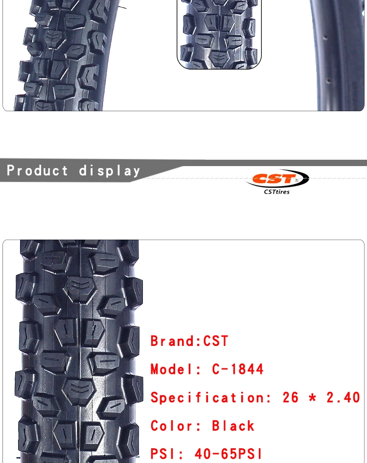 CST ROCK HAWK 26 Zoll Mountainbike-Reifen C1844 Stahldraht 26*2,40 27,5*2,25 MTB Fahrrad Verstärkter Reifen – Detail 2