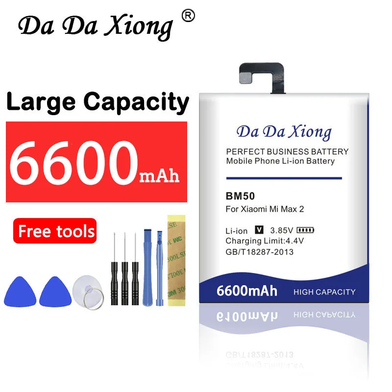 New DaDaXiong Replacement Battery For Xiaomi Mi Max 2 Max2 BM50 Genuine Phone 6600mAh