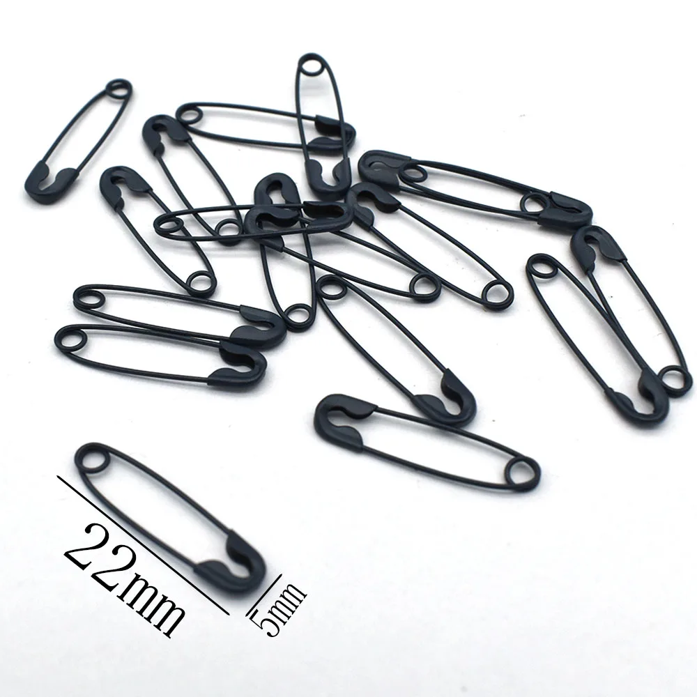 22mm Black Safety Pins Jewelry Making Pins Sewing Safety Pins Finding Gourd Pin Garment Pin Locking Stitch Marker 100pcs