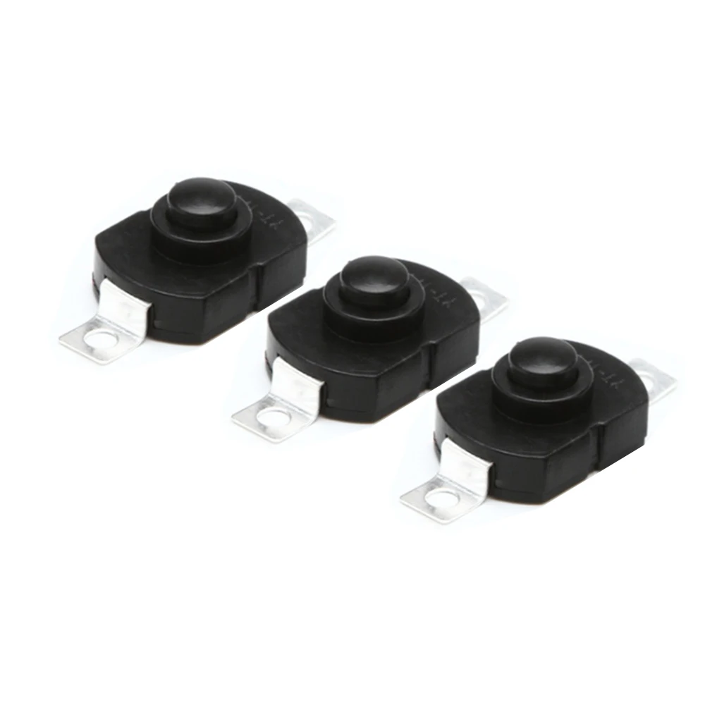 10Pcs Push Button Switch 1712KD 250V 1.5A Flashlight Switch LOCK Table Lamp Switch Flashlight Button Switch ON-OFF 17×12×9.8mm